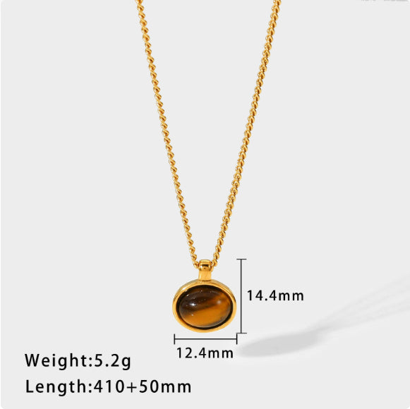 Naszyjnik z pozłacanej stali szlachetnej, czarny