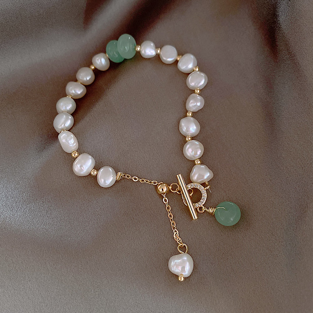 Bransoletka z nieregularną perłą słodkowodną